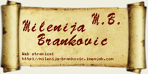 Milenija Branković vizit kartica